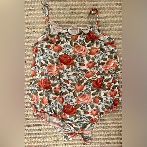 Posh Peanut smocked bubble romper floral only worn once